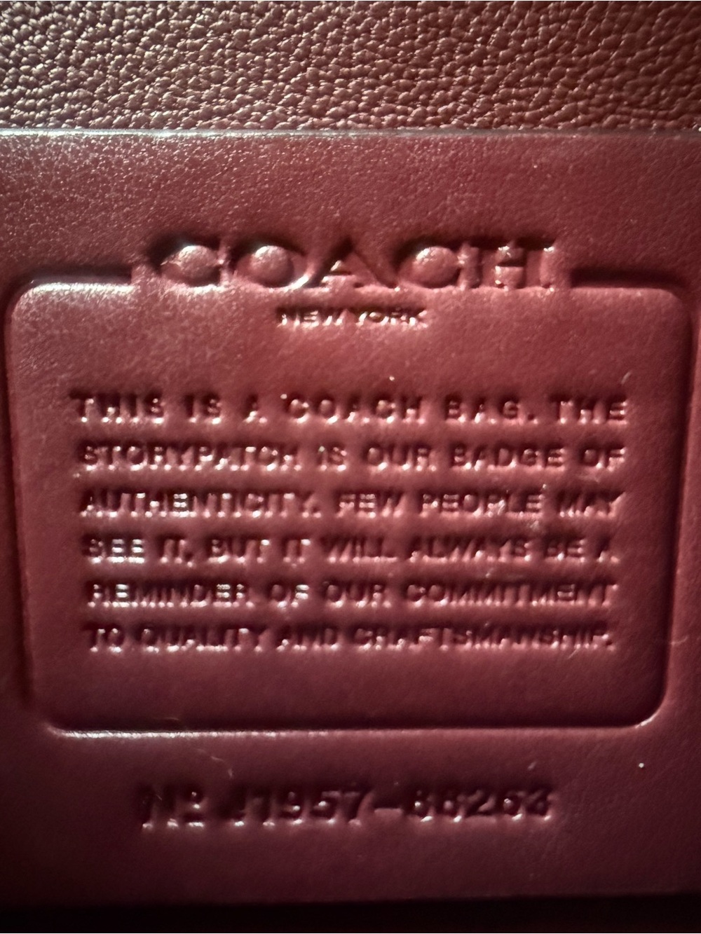 Coach Burgundy Leather Crossbody Saddle Bag with Gold Hardware - Picture 9 of 9